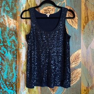J. Crew Navy Sequin Tank
